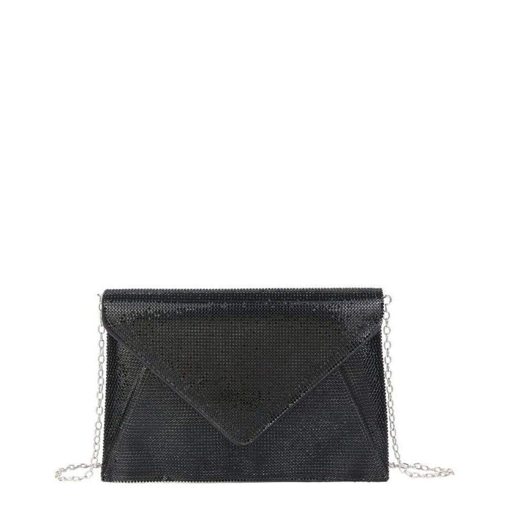 Tiffany & Fred Paris Crystal-Embellished Envelope Clutch, Black